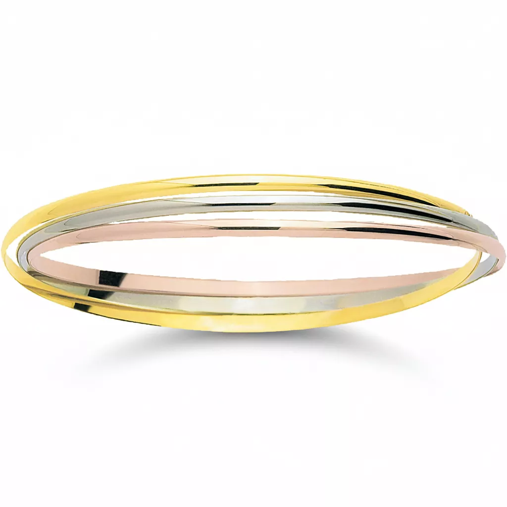 Jonc Or Jaune Blanc et Rose Alarakia - Bracelet en Or 750 18k - Bijoux en Vogue