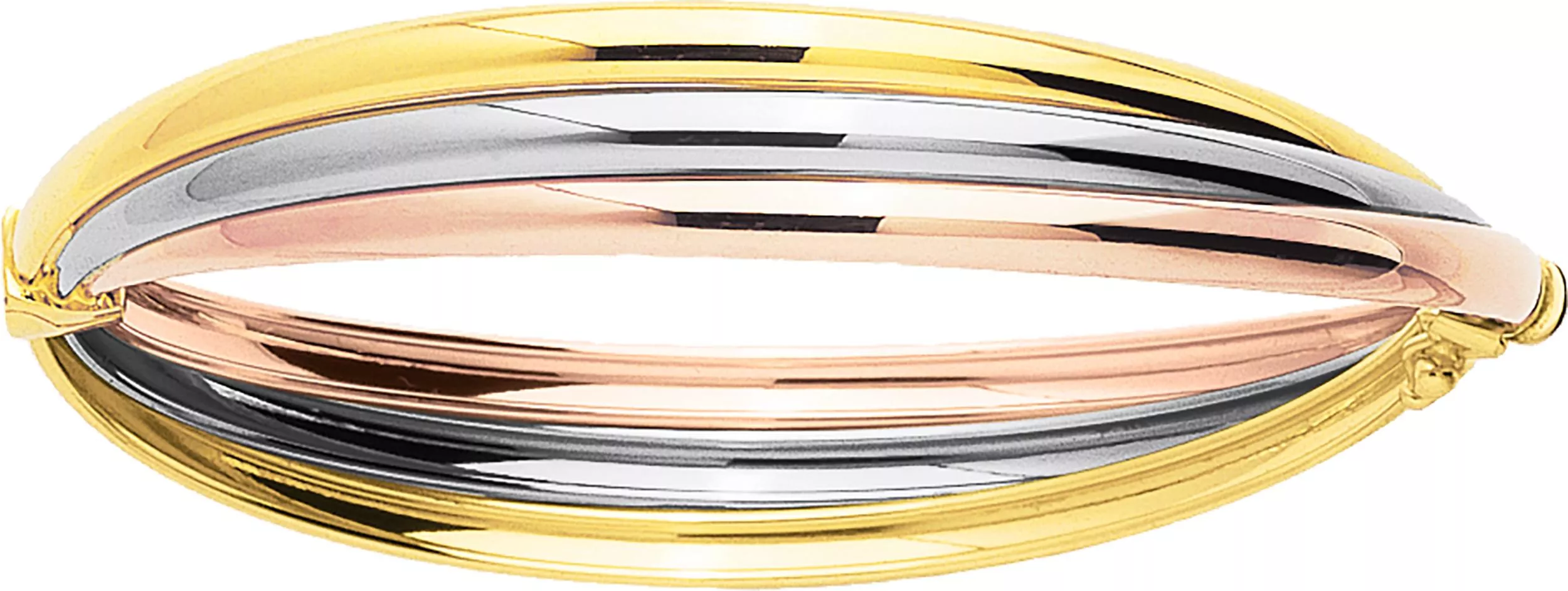 Jonc Or Jaune Blanc et Rose Coelia - Bracelet en Or 750 18k - Bijoux en Vogue