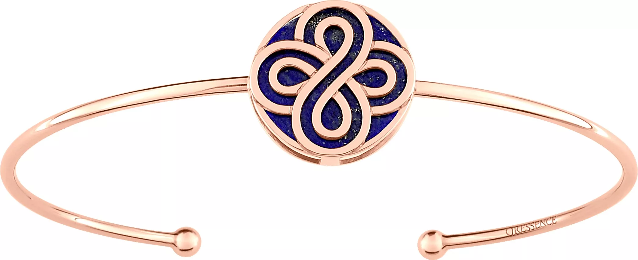 Jonc Or Rose Lidwine Lapis Lazuli - Bracelet en Or 750 18k - Bijoux en Vogue