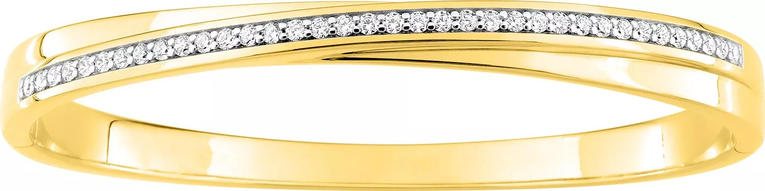 Jonc Plaqué Or Sophyane Zirconium - Bracelet en Plaqué or - Bijoux en Vogue