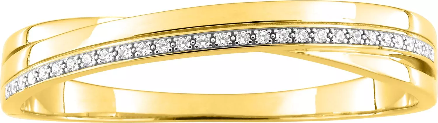 Jonc Plaqué Or Hirohisa Zirconium - Bracelet en Plaqué or - Bijoux en Vogue