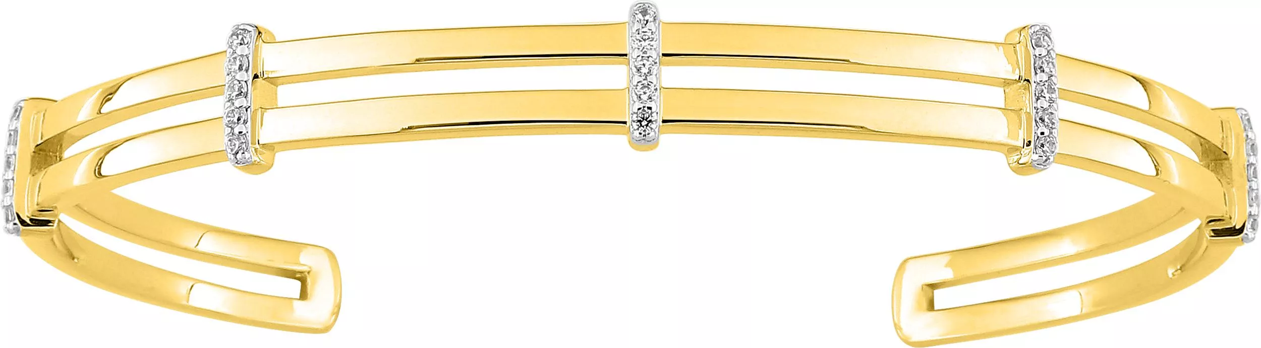 Jonc Plaqué Or Gretha Zirconium - Bracelet en Plaqué or - Bijoux en Vogue