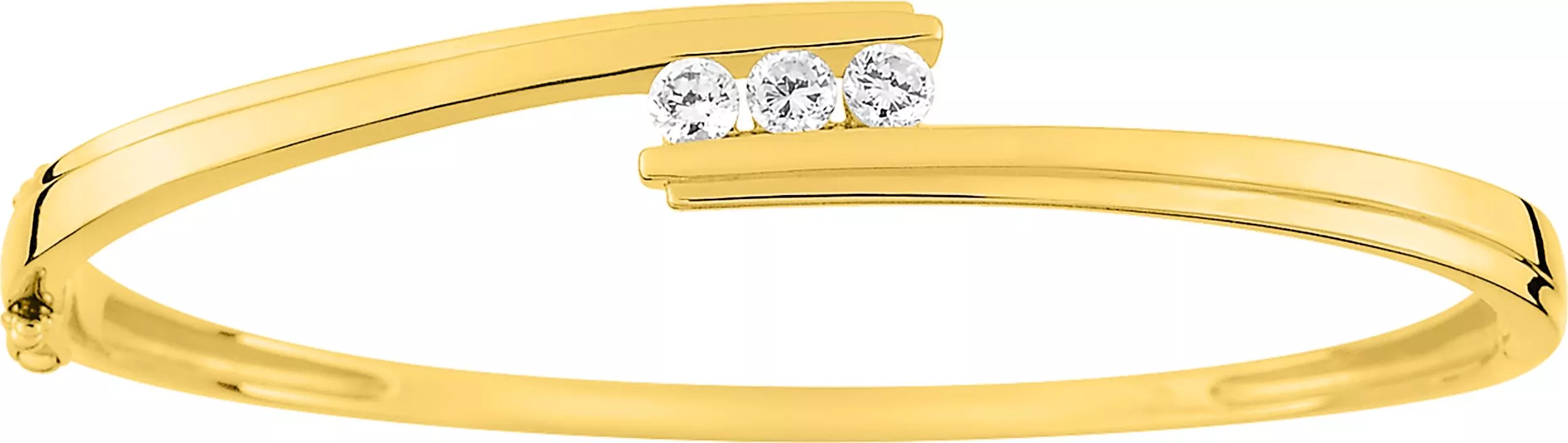 Jonc Plaqué Or Cherazede Zirconium - Bracelet en Plaqué or - Bijoux en Vogue