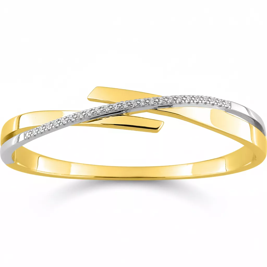 Jonc Plaqué Or Phaline Zirconium - Bracelet en Plaqué or - Bijoux en Vogue