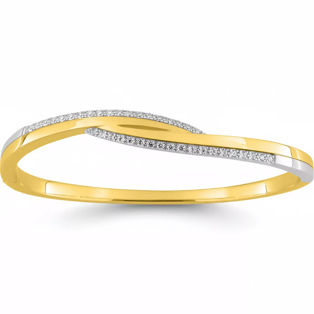 Jonc Plaqué Or Harja Zirconium - Bracelet en Plaqué or - Bijoux en Vogue