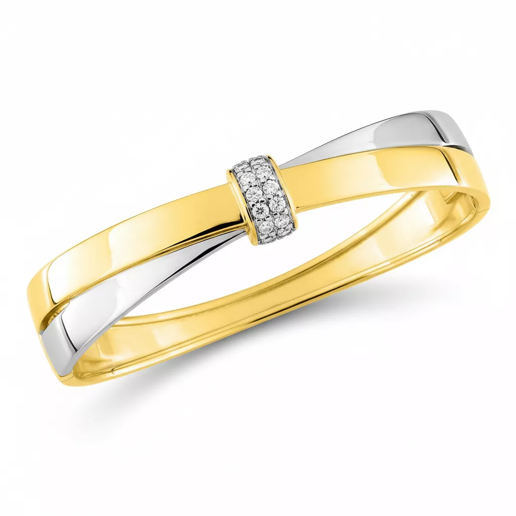 Jonc Plaqué Or Zada Zirconium - Bracelet en Plaqué or - Bijoux en Vogue