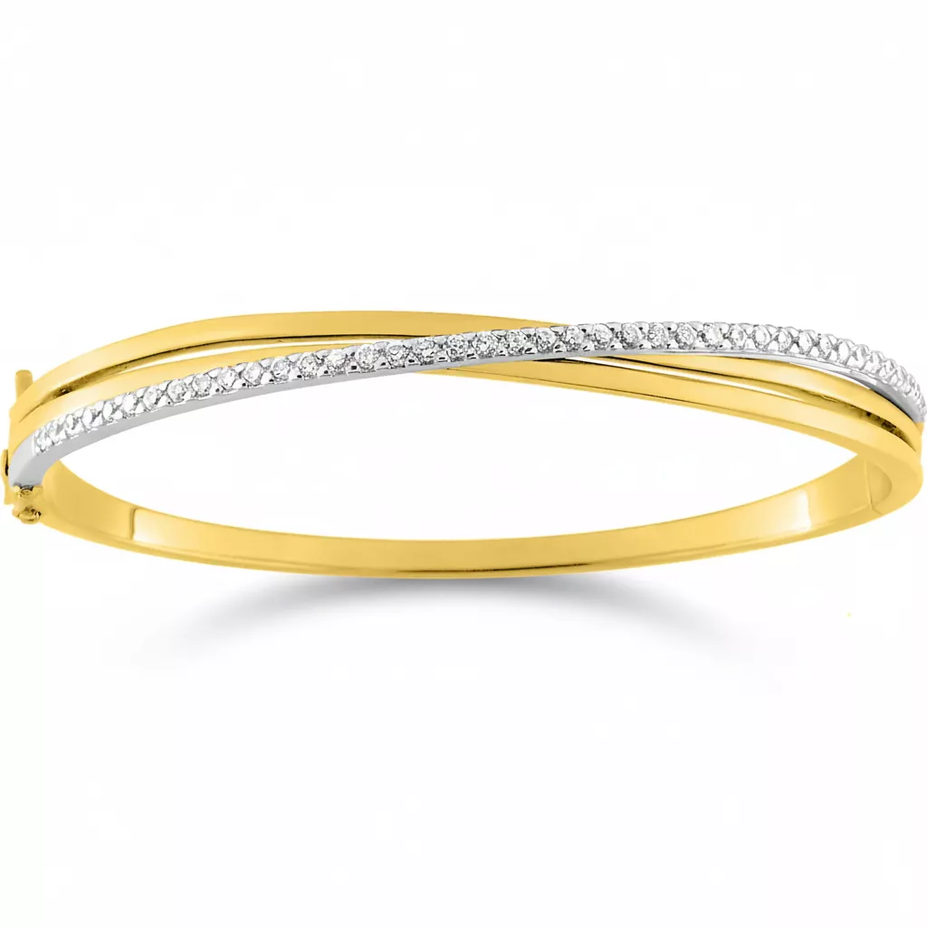 Jonc Plaqué Or Gaillane Zirconium - Bracelet en Plaqué or - Bijoux en Vogue