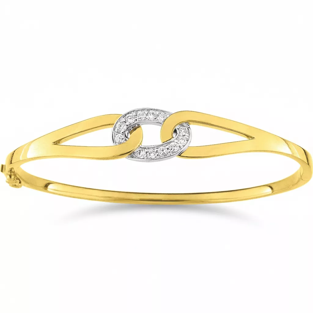 Jonc Plaqué Or Buseyna Zirconium - Bracelet en Plaqué or - Bijoux en Vogue