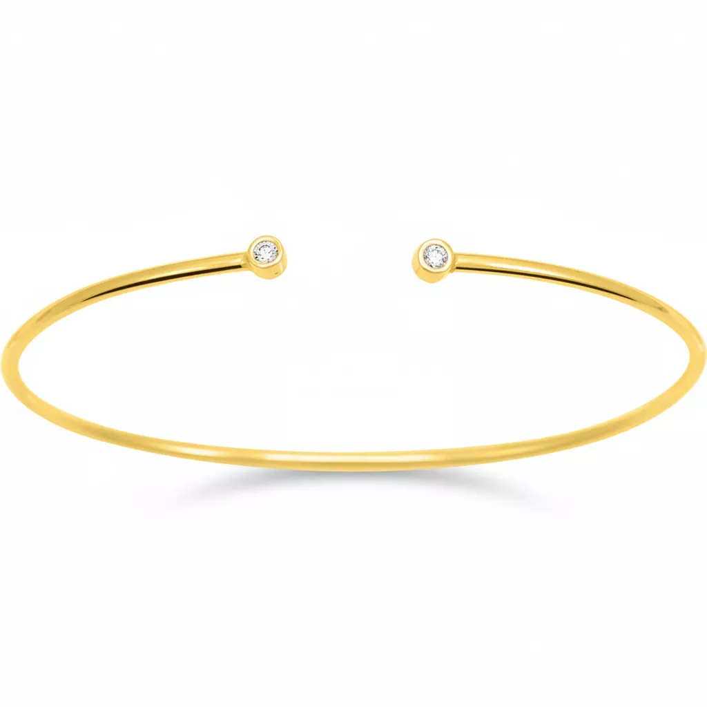 Jonc Plaqué Or Aourora Zirconium - Bracelet en Plaqué or - Bijoux en Vogue