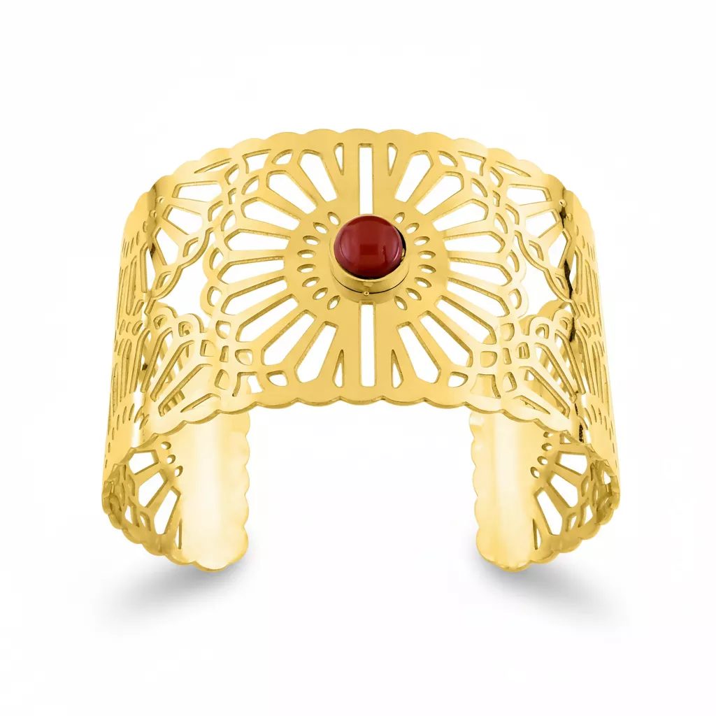 Bracelet Manchette Acier Markha Doré - Bracelet - en Acier - Bijoux en Vogue