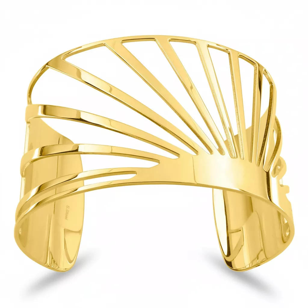 Bracelet Manchette Acier Doré Lietha - Bracelet en Acier - Bijoux en Vogue