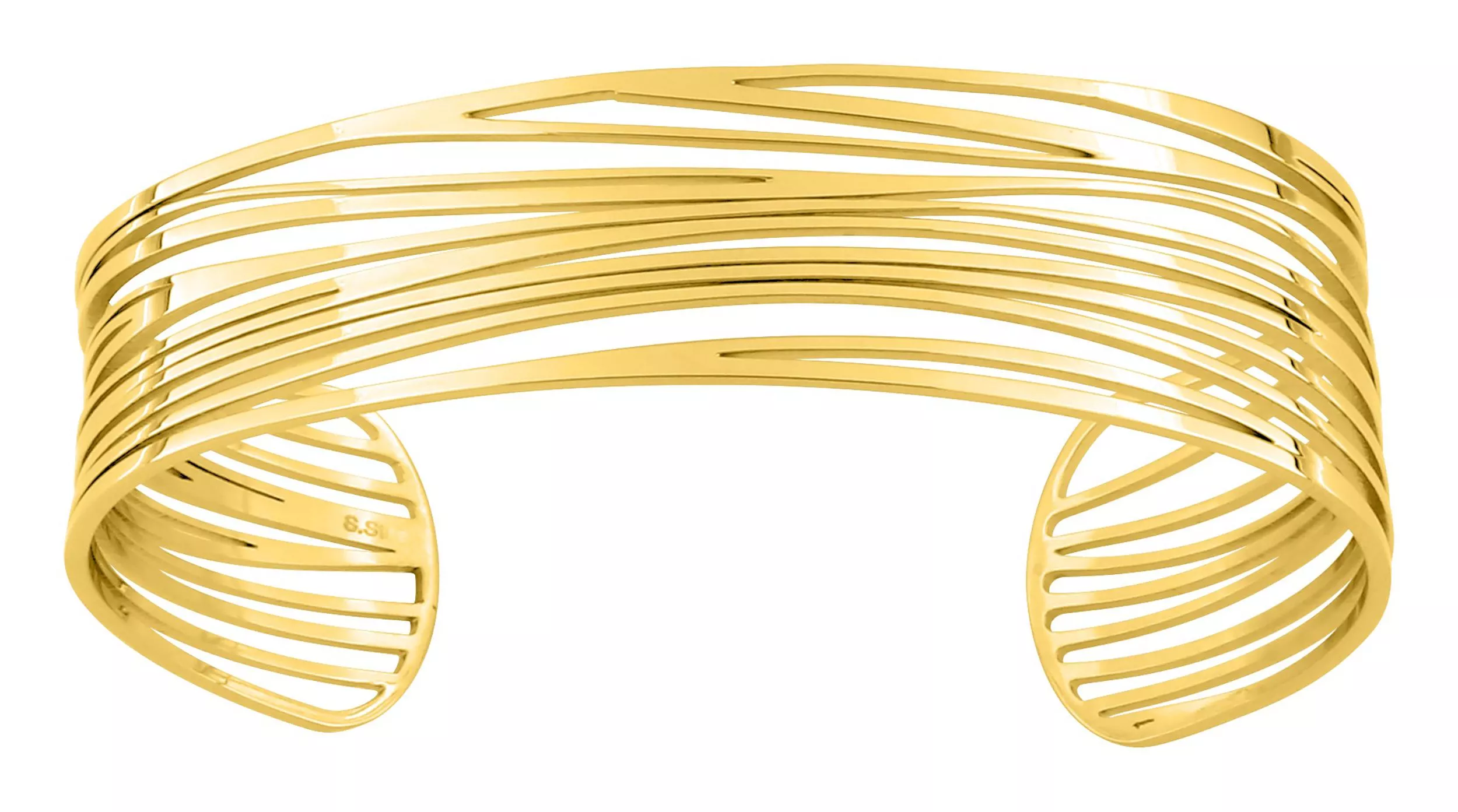 Bracelet Manchette Acier Doré Solomanana - Bracelet en Acier - Bijoux en Vogue