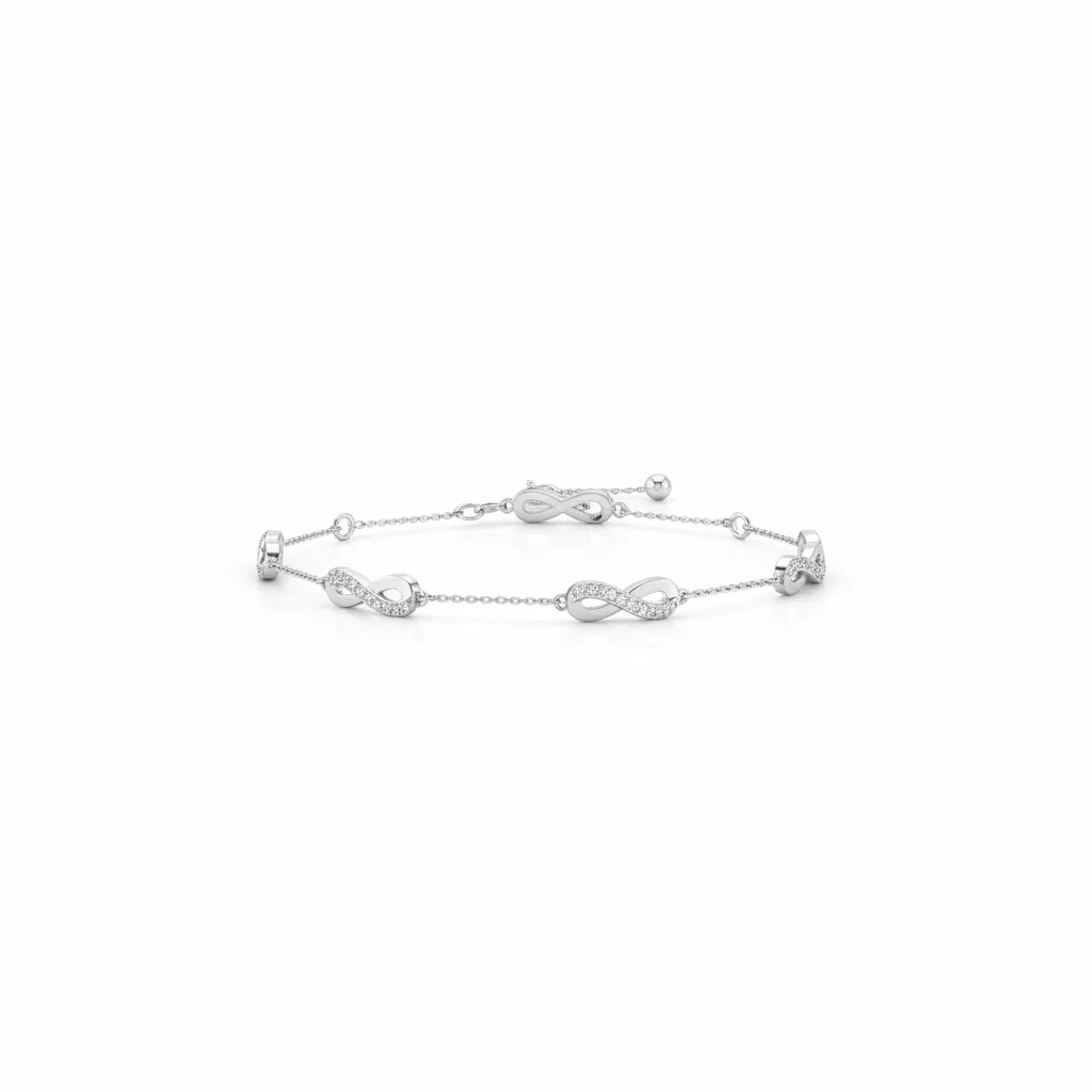 Bracelet Or Blanc Lysielle Diamant Infini - Bracelet en Or 375 9k - Bijoux en Vogue