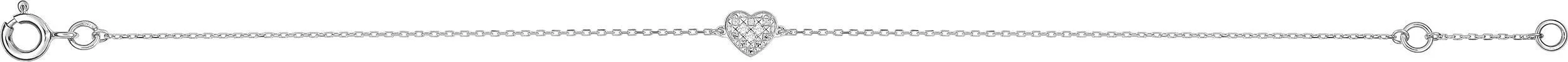 Bracelet Or Blanc Lalisa Diamant Coeur - Bracelet en Or 375 9k - Bijoux en Vogue