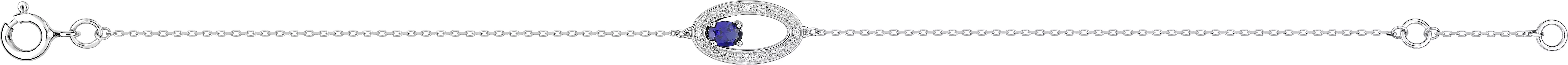 Bracelet Or Blanc Natassya Diamant Saphir - Bracelet en Or 375 9k - Bijoux en Vogue