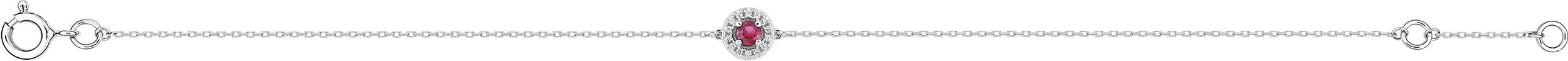 Bracelet Or Blanc Lallie Diamant Rubis - Bracelet en Or 375 9k - Bijoux en Vogue