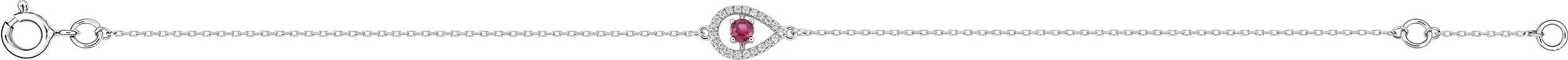 Bracelet Or Blanc Guillerma Diamant Rubis - Bracelet en Or 375 9k - Bijoux en Vogue