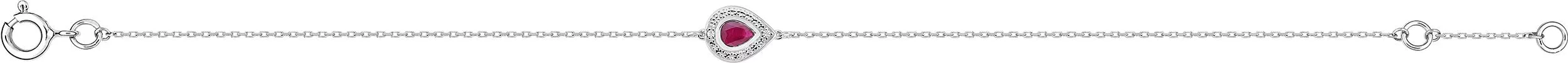 Bracelet Or Blanc Theia Diamant Rubis - Bracelet en Or 375 9k - Bijoux en Vogue