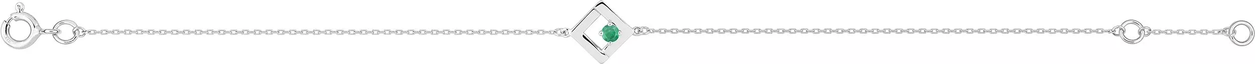 Bracelet Or Blanc Fredericke Emeraude - Bracelet en Or 375 9k - Bijoux en Vogue