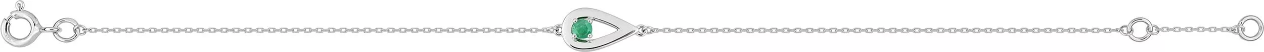 Bracelet Or Blanc Naira Emeraude - Bracelet en Or 375 9k - Bijoux en Vogue