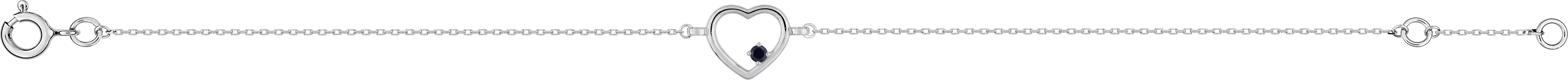 Bracelet Or Blanc Souana Saphir Coeur - Bracelet en Or 375 9k - Bijoux en Vogue