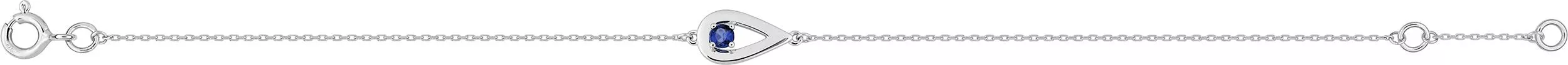 Bracelet Or Blanc Slyna Saphir - Bracelet en Or 375 9k - Bijoux en Vogue