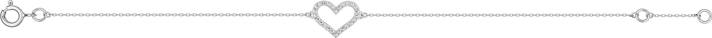 Bracelet Or Blanc Mirtcha Zirconium Coeur - Bracelet en Or 375 9k - Bijoux en Vogue