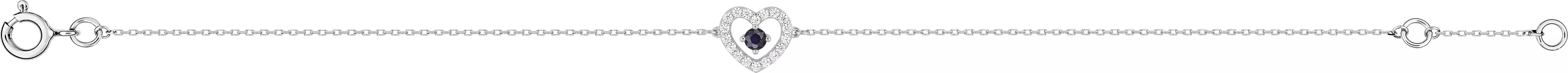 Bracelet Or Blanc Loicka Zirconium Saphir Coeur - Bracelet en Or 375 9k - Bijoux en Vogue