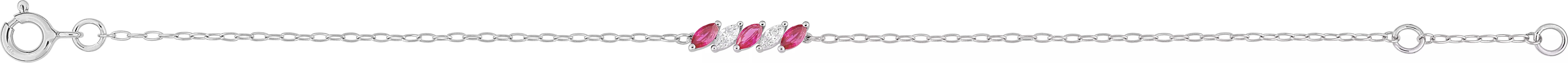 Bracelet Or Blanc Vittorine Zirconium Rubis - Bracelet en Or 375 9k - Bijoux en Vogue