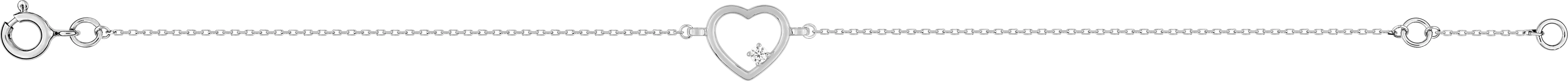 Bracelet Or Blanc Soelijettie Zirconium Coeur - Bracelet en Or 375 9k - Bijoux en Vogue