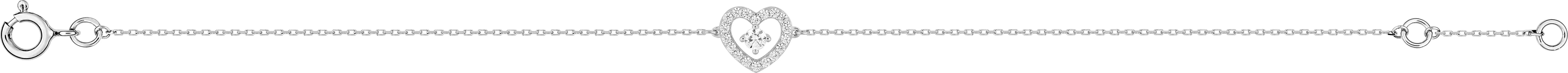 Bracelet Or Blanc Dalena Zirconium Coeur - Bracelet en Or 375 9k - Bijoux en Vogue