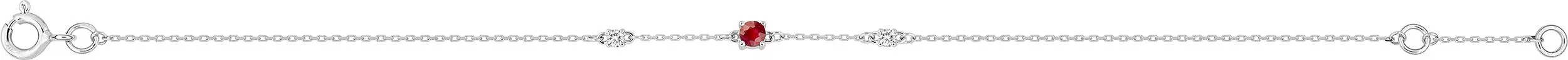 Bracelet Or Blanc Partricia Zirconium Rubis - Bracelet en Or 375 9k - Bijoux en Vogue