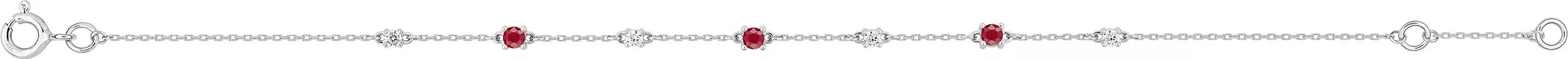 Bracelet Or Blanc Demirdjibachia Zirconium Rubis - Bracelet en Or 375 9k - Bijoux en Vogue