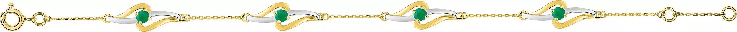 Bracelet Or Gatchoutcha Emeraude - Bracelet en Or 375 9k - Bijoux en Vogue