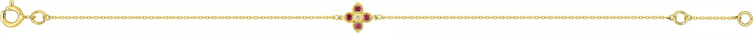 Bracelet Or Rolaine Diamant Rubis - Bracelet en Or 375 9k - Bijoux en Vogue