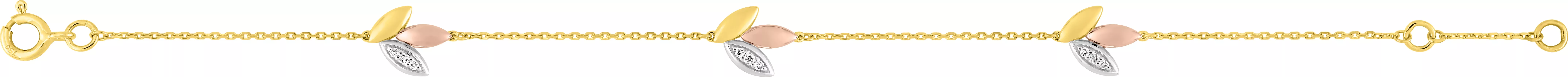 Bracelet Or Jaune Blanc et Rose Juvelle Diamant - Bracelet en Or 375 9k - Bijoux en Vogue