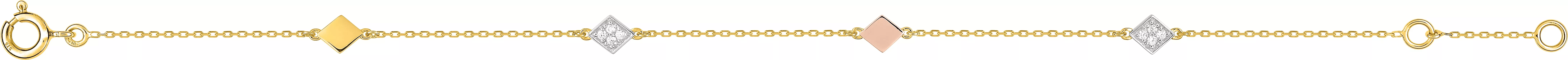 Bracelet Or Jaune Canha ,Rose Diamant - Bracelet en Or 375 9k - Bijoux en Vogue