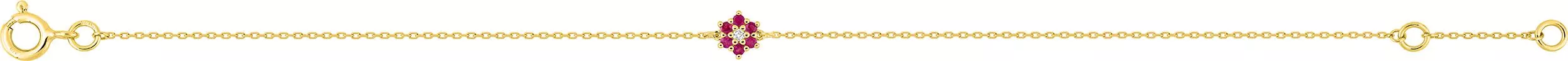 Bracelet Or Algara Diamant Rubis - Bracelet en Or 375 9k - Bijoux en Vogue