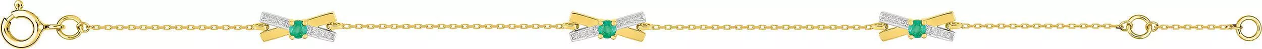 Bracelet Or Srija Emeraude - Bracelet en Or 375 9k - Bijoux en Vogue