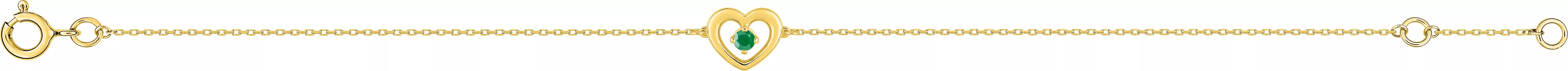 Bracelet Or Barisa Emeraude Coeur - Bracelet en Or 375 9k - Bijoux en Vogue