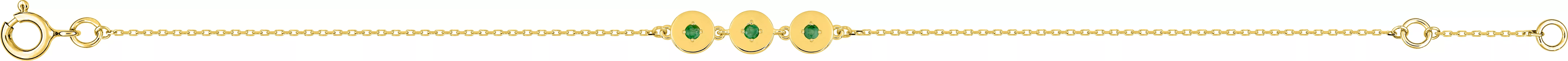 Bracelet Or Ribotta Emeraude - Bracelet en Or 375 9k - Bijoux en Vogue