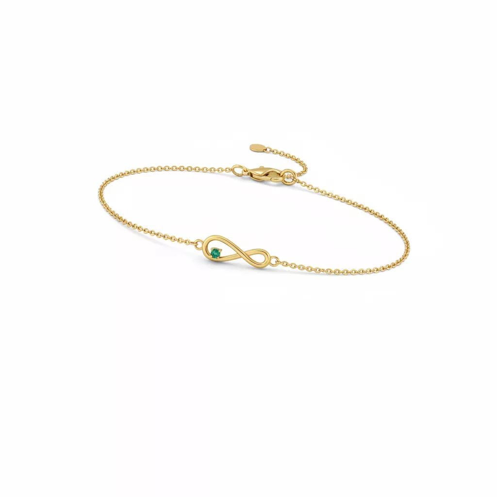 Bracelet Or Emeraude Infini - Bracelet en Or 375 9k - Bijoux en Vogue