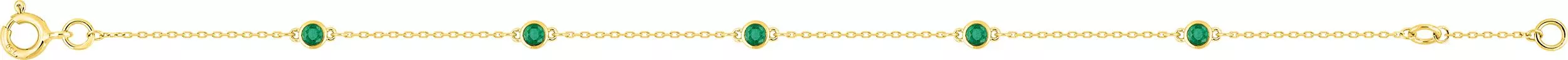 Bracelet Or Azzurra Emeraude - Bracelet en Or 375 9k - Bijoux en Vogue