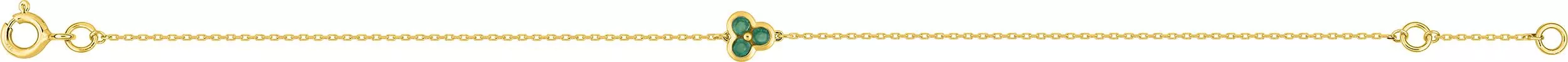 Bracelet Or Maunia Emeraude - Bracelet en Or 375 9k - Bijoux en Vogue
