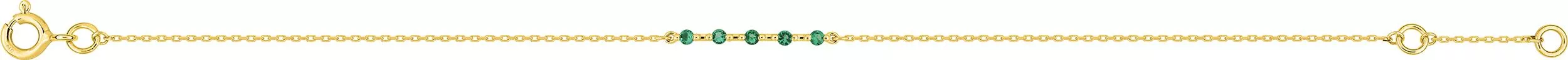 Bracelet Or Thevada Emeraude - Bracelet en Or 375 9k - Bijoux en Vogue