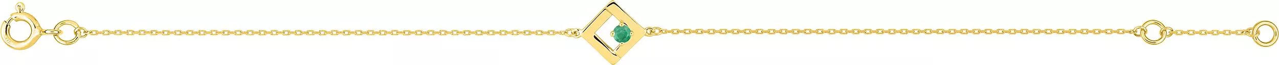 Bracelet Or Dilsah Emeraude - Bracelet en Or 375 9k - Bijoux en Vogue