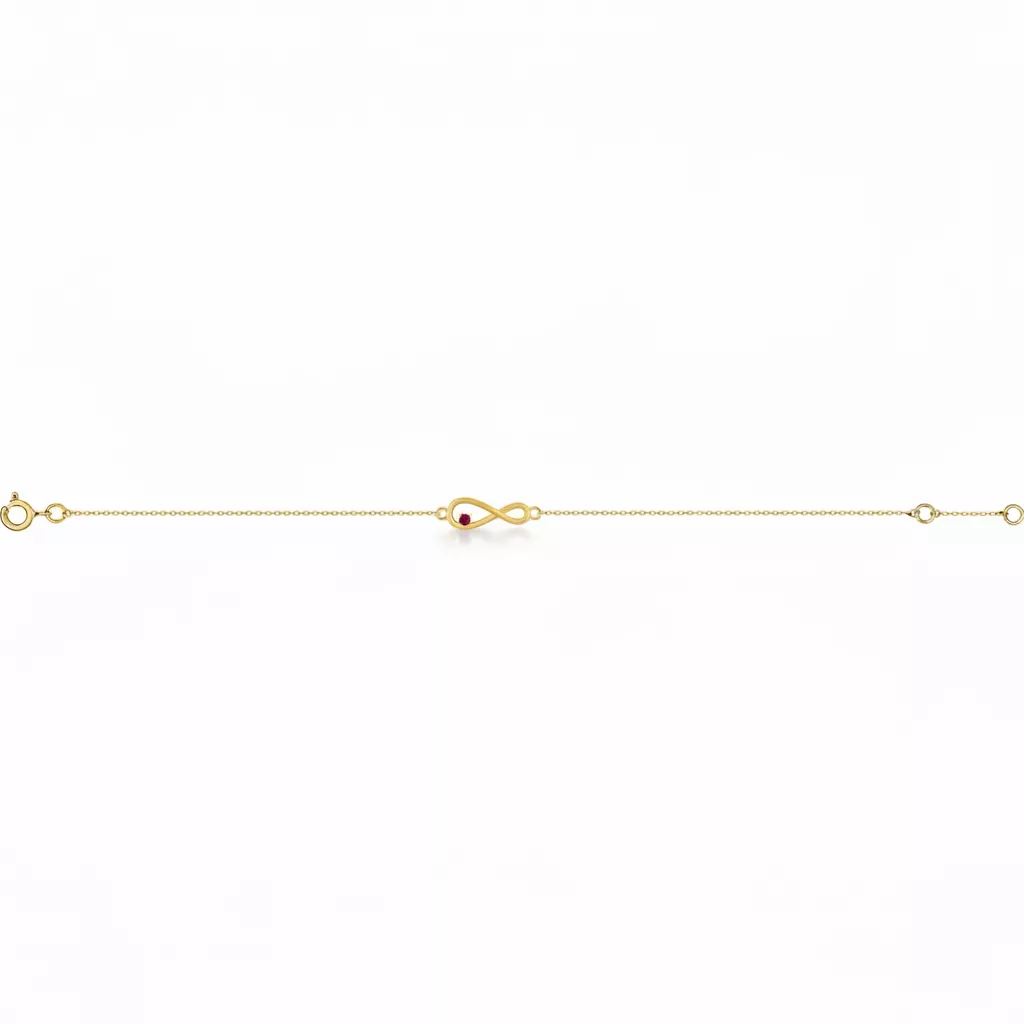 Bracelet Or Elizabath Rubis Infini - Bracelet en Or 375 9k - Bijoux en Vogue