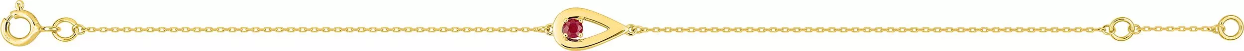 Bracelet Or Phouphansa Rubis - Bracelet en Or 375 9k - Bijoux en Vogue