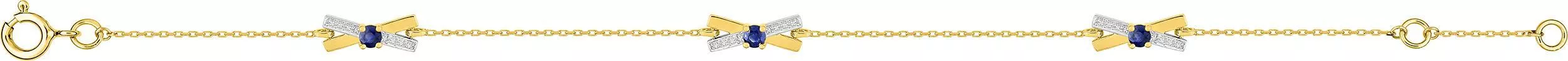 Bracelet Or Celarine Saphir - Bracelet en Or 375 9k - Bijoux en Vogue