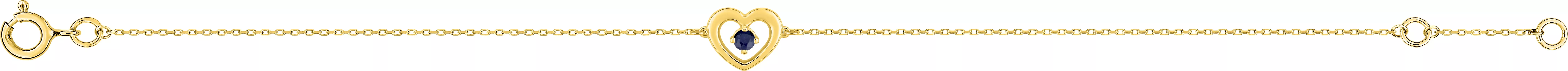 Bracelet Or Ravaudeuse Saphir Coeur - Bracelet en Or 375 9k - Bijoux en Vogue